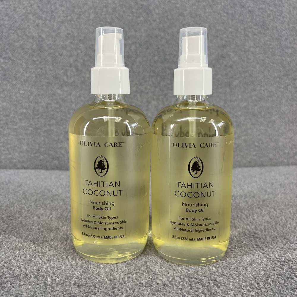 Olivia Care Body Oil Unisex 8oz Tahitian Coconut 2pk Nourishing Natural Vegan